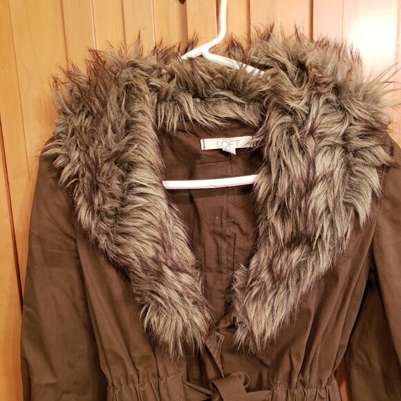 safari jacket with faux fur trim - Picture 2 of 3